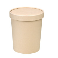 Pot carton fibre de bambou chaud et froid avec couvercle   H140mm 940ml