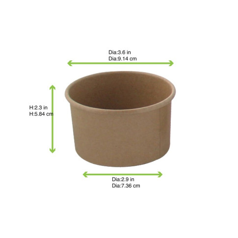 Pot carton kraft brun chaud et froid   H583mm 230ml