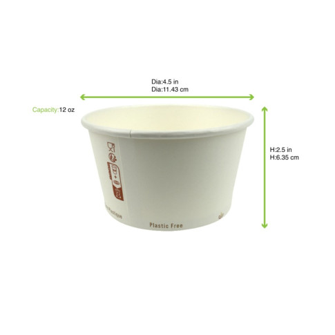 Pot à soupe carton blanc  H64mm 350ml