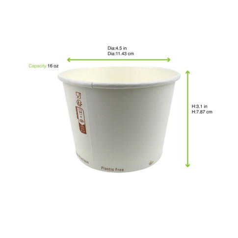 Pot à soupe carton blanc  H80mm 470ml