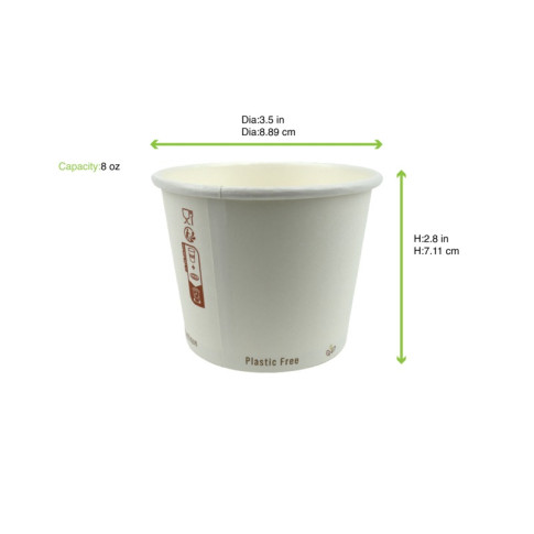 Pot à soupe carton blanc  H67mm 290ml