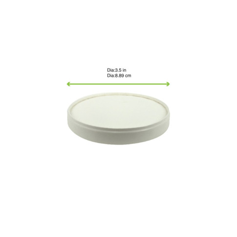Couvercle blanc en carton sans plastique  H14mm