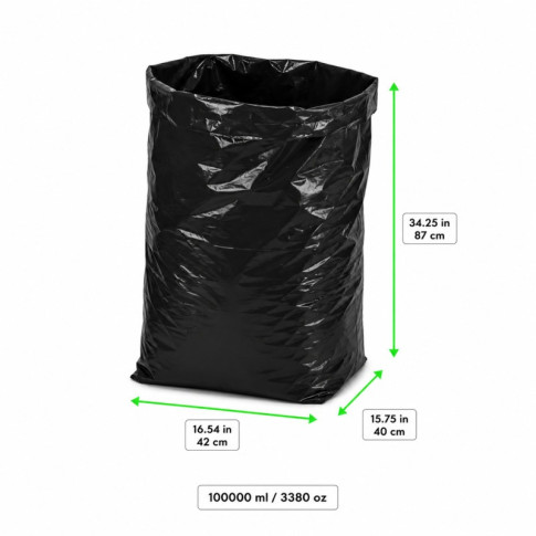Sac poubelle noir  420x400mm H870mm 100000ml