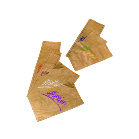 Sac à pain papier kraft brun décor marron  120x80mm H490mm