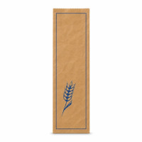 Sac à pain papier kraft brun décor bleu  170x70mm H490mm
