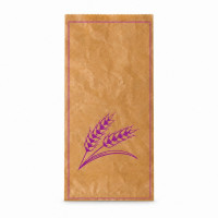 Sac à pain papier kraft brun décor violet  240x110mm H490mm