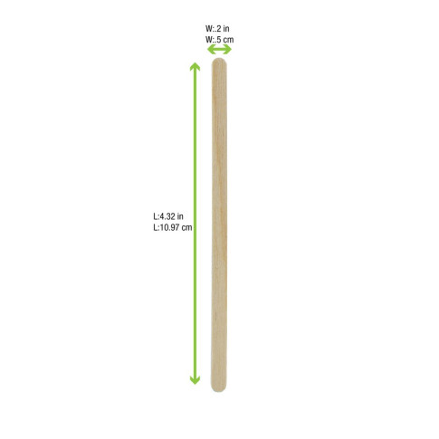 Spatule à café en bois à bouts arrondis  - FSC 5 H110mm