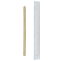 Spatule à café en bois emballée individuellement  5 H110mm