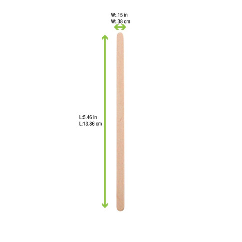 Spatule à café bois à bouts carrés  5x1mm H140mm