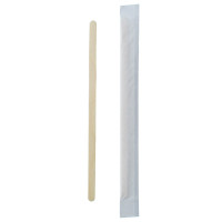 Spatule à café en bois emballée individuellement  5x10mm H140mm