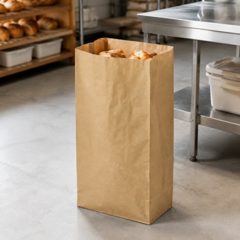 Sac poubelle papier kraft 2 feuilles type  60L  360x240mm H670mm 120000ml