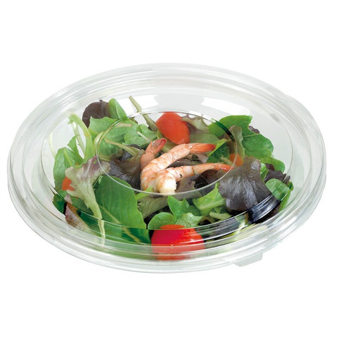 Saladier PET rond transparent avec couvercle   H50mm 750ml