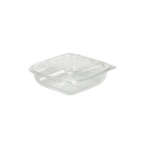 Saladier PET carré transparent  190x190mm H55mm 1000ml