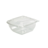 Saladier PET carré transparent 190x190mm H80mm 1500ml