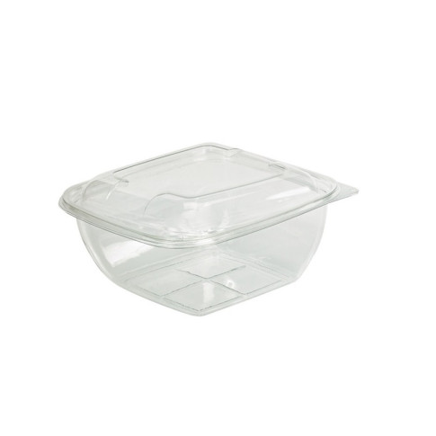 Saladier PET carré transparent 190x190mm H80mm 1500ml