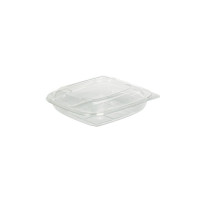 Saladier PET carré transparent  190x190mm H45mm 750ml