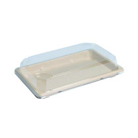 Barquette pulpe avec couvercle PS transparent "Itto"  216x135mm H40mm