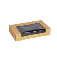 Boîte sushi avec fenêtre antibuée pour 18 pieces 210x120mm H40mm