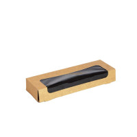 Boîte sushi avec fenêtre antibuée pour 14-16 pieces 240x72mm H35mm