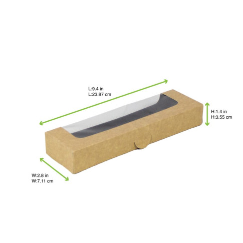 Boîte sushi avec fenêtre antibuée pour 14-16 pieces 240x72mm H35mm