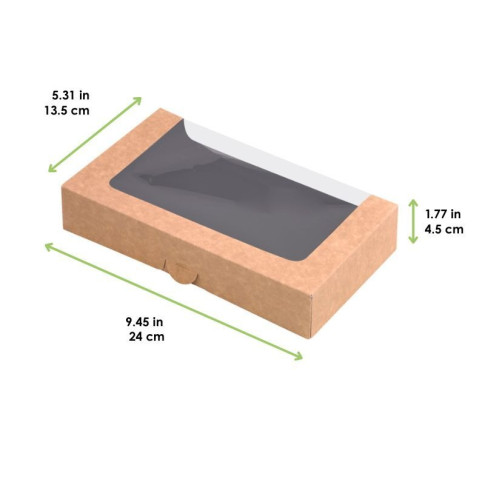 Boîte sushi avec fenêtre antibuée pour 24 pieces 240x135mm H45mm