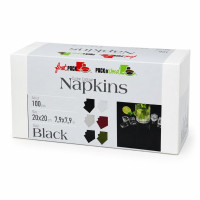 Serviette cocktail coton noir  200x195mm
