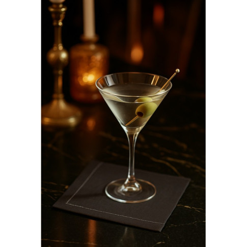 Serviette cocktail coton noir  200x195mm