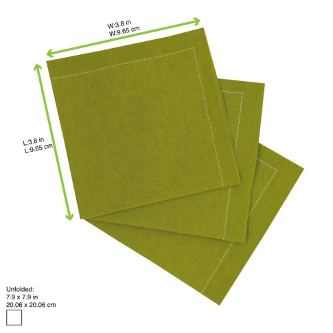 Serviette cocktail coton vert  200x195,2mm