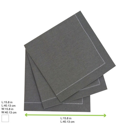 Serviette de table coton gris  400x395mm
