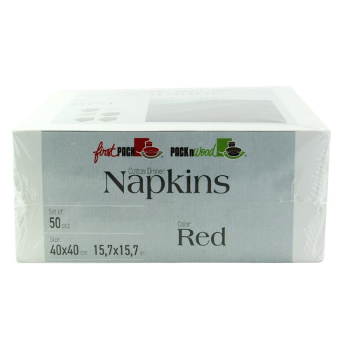 Serviette de table coton rouge  400x395mm