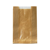 Sac papier kraft brun à fenêtre 60x180mm H220mm