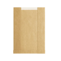 Sac papier kraft brun à fenêtre microperforée 220x110mm H350mm