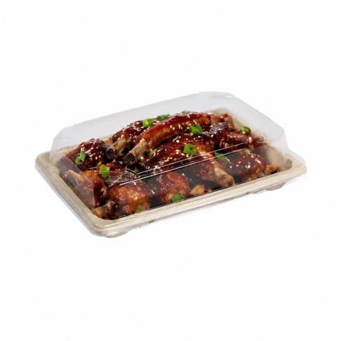 Couvercle dôme transparent en plastique PET 141x99mm H7mm
