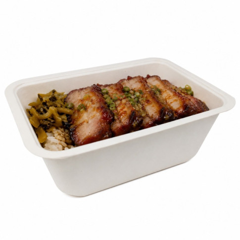 Barquette scellable pulpe laminée PLA  190x137mm H70mm 1200ml