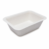 Barquette scellable pulpe laminée PLA  137x95mm H45mm 375ml
