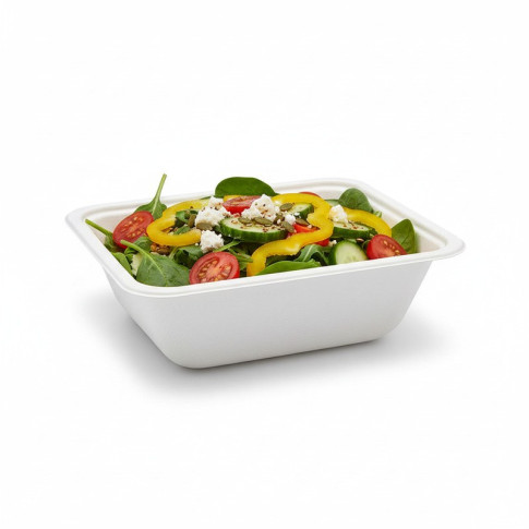 Barquette scellable pulpe laminée PLA  137x95mm H45mm 375ml