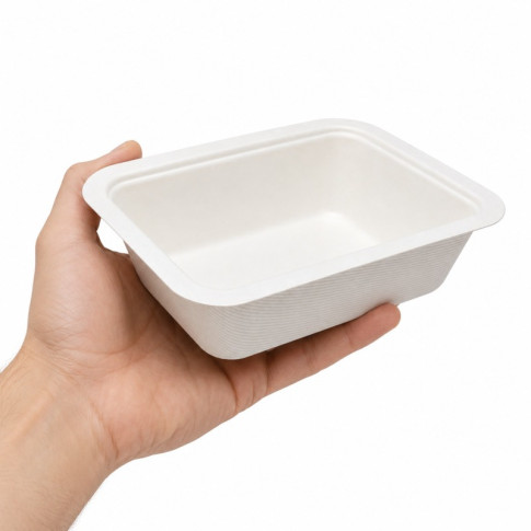Barquette scellable pulpe laminée PLA  137x95mm H45mm 375ml