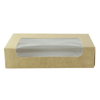 Boite carton kraft  laminé  à fenêtre  190x113mm H44mm