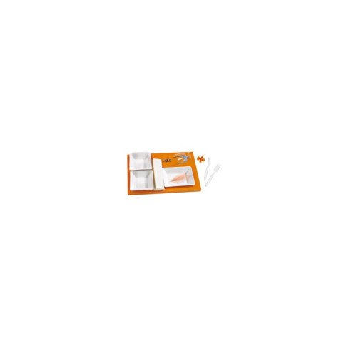 Insert carton orange pour vaisselle "Scandinavie"  410x270mm H25mm