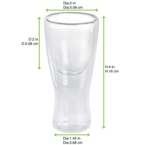 Mini verre borosilicate double paroi "Bambi"   H105mm 60ml