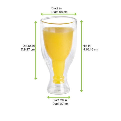 Mini verre borosilicate double paroi "Bibou"  H100mm 60ml