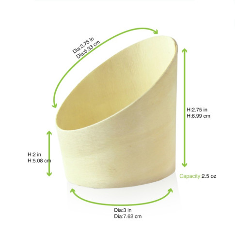 Tube bois coupe oblique   H70mm 70ml
