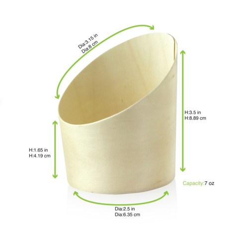 Tube bois coupe oblique   H89mm 180ml