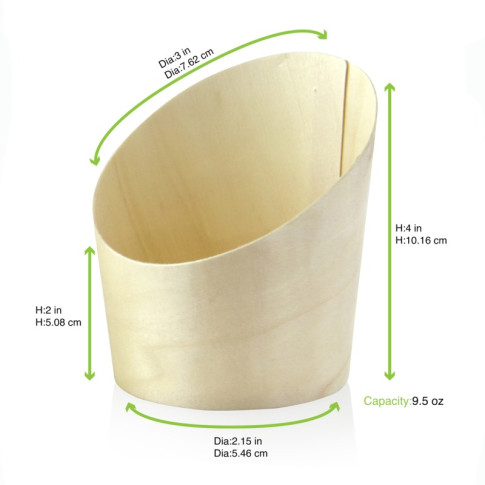Tube bois coupe oblique   H102mm 270ml
