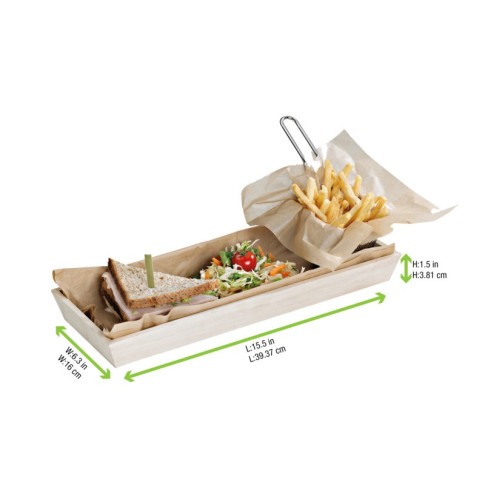 Plateau repas bois NOA  390x150mm H40mm