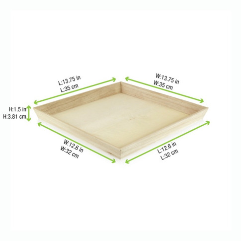 Plateau repas bois NOA  310x310mm H40mm