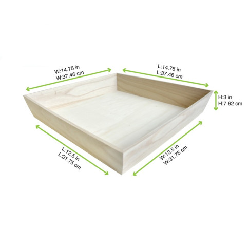 Plateau repas bois NOA 375x375mm H74mm