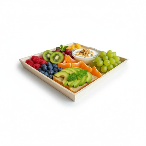 Plateau repas bois NOA 390x390mm H40mm