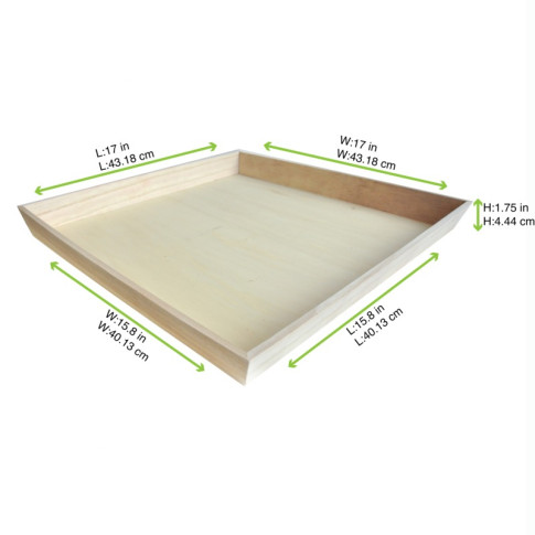 Plateau repas bois NOA 390x390mm H40mm