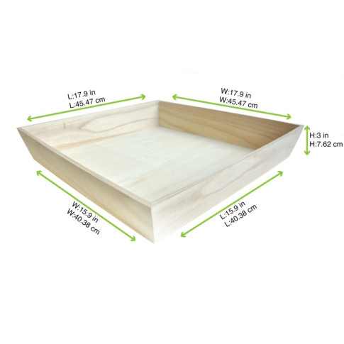 Plateau repas bois NOA 390x390mm H66mm